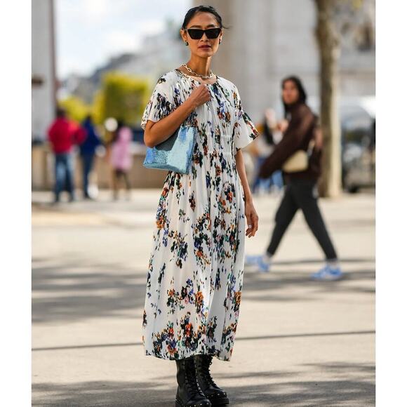 NEW $383 MUNTHE Jacey Dress Midi Multi - Picture 3 of 13